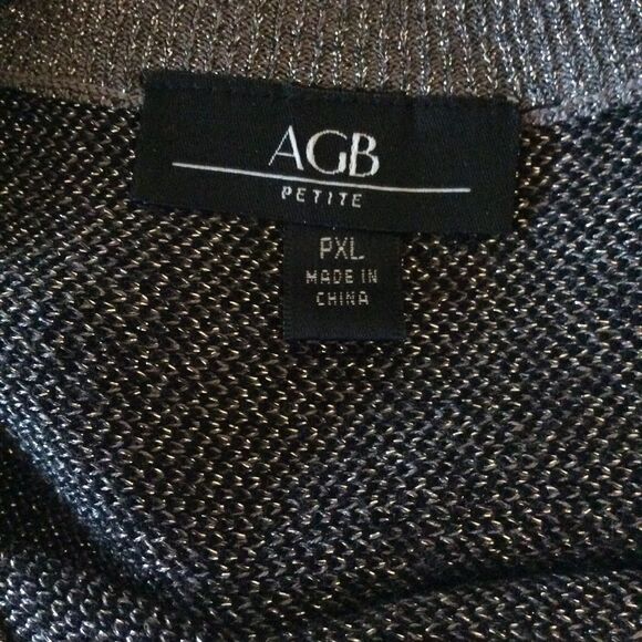 AGB Metalic 3/4 Sleeves Silver Knit Tunic Size Xl P - Picture 2 of 7